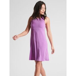 Athleta Women Santorini High Neck A-Line Dress Purple Sleeveless Size Medium